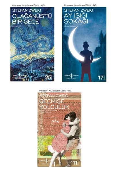 Stefan Zweig 3 Kitap Set: Bir Gece, Ay Işığı Sokağı, Geçmişe Yolculuk ürün görseli 1