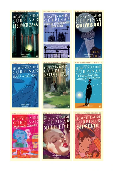 Hakka Sığındık - Hazan Bülbülü - Gönül Bir Yel Değirmenidir - - Hüseyin Rahmi Gürpınar - 9 Kitap Set ürün görseli 1