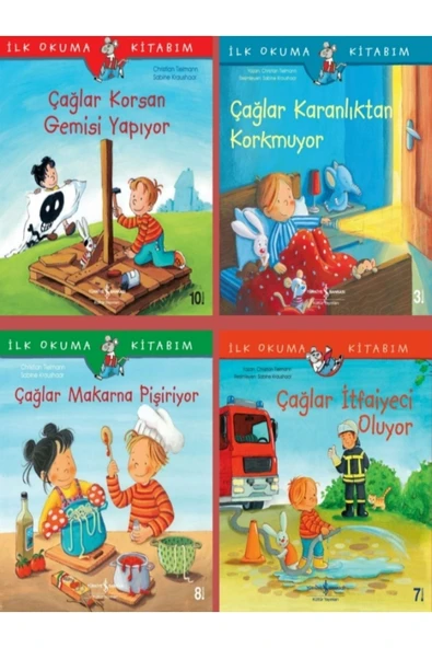 Çağlar Korsan Gemisi Yapıyor+karanlıktan Korkmuyor+makarna Pişiriyor+ Itfaiyeci Oluyor 4 Kitap Set ürün görseli 1