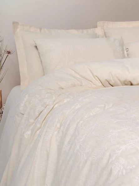 Cotton Keten Çift Kişilik Nev Takımı Kivora - Resim 2