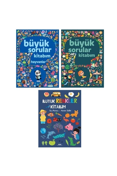 Büyük Renkler + Büyük Sorular + Büyük Sorular Hayvanlar Kitabım 3'lü Set ürün görseli 1