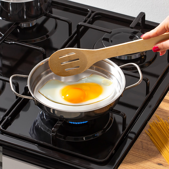 Porsima 3 lü Paslanmaz Çelik Sahan Takımı - Omlet Yumurta Sahan Seti 14-16-18 cm - 2