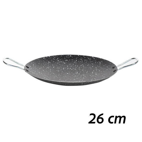 Esra Çok Amaçlı Granit Pişirme Tavası -Çift Yönlü Döküm Sac Kavurma Gözleme Tavası- 26 cm Siyah - 2