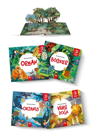 Hareketli Kitap 3d Hayvanlar Alemi Set 4 Kitap ürün görseli 1