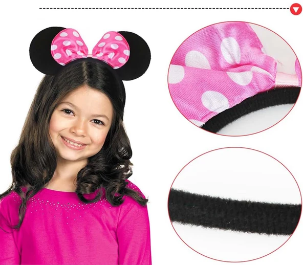 Pembe Fiyonklu Minnie Mouse Tacı Mini Kulak ürün görseli