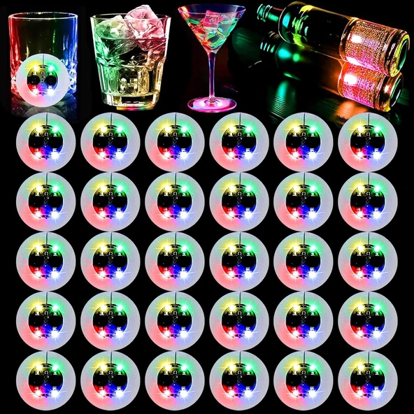 Işıklı Yapışkanlı Bardak Altı Aparatı Ledli 3 Modlu 6 cm Çap 1 Adet - 3