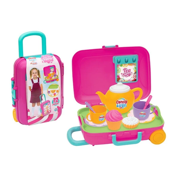 YUMURCAK TOYZ 03496 Candy & Ken Çay Set Bavulum Kız Erkek Çocuk Oyuncak Eğitici Oyuncaklar