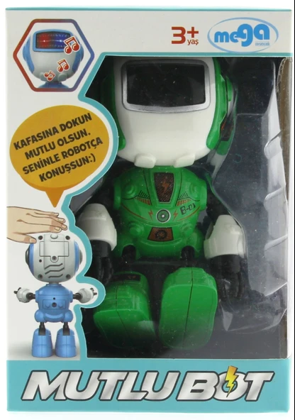 YUMURCAK TOYZ Dekoratif Sesli Işıklı Mini Sevimli Yeşil Robot Kız Erkek Çocuk Oyuncak Eğitici Oyuncaklar - 2