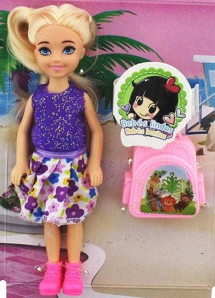 YUMURCAK TOYZ Baonier Mor Çiçek Elbiseli Bebeğim Seyahatte Kız Erkek Çocuk Oyuncak Eğitici Oyuncaklar ürün görseli 1