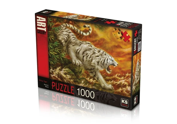 YUMURCAK TOYZ KS Puzzle 1000 Parça White Tiger Beyaz Kaplan Kız Erkek Çocuk Oyuncak Eğitici Oyuncaklar - 1