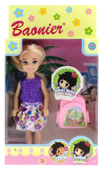 YUMURCAK TOYZ Baonier Mor Çiçek Elbiseli Bebeğim Seyahatte Kız Erkek Çocuk Oyuncak Eğitici Oyuncaklar - Resim 3