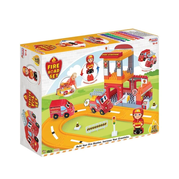 YUMURCAK TOYZ 03323 Dede, İtfaiye Yol Seti Kız Erkek Çocuk Oyuncak Eğitici Oyuncaklar ürün görseli 1