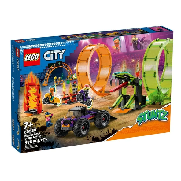 YUMURCAK TOYZ 60339 Lego City - Çift Çemberli Gösteri Arenası, 598 parça, +7 yaş Kız Erkek Çocuk Oyuncak Eğitici O ürün görseli