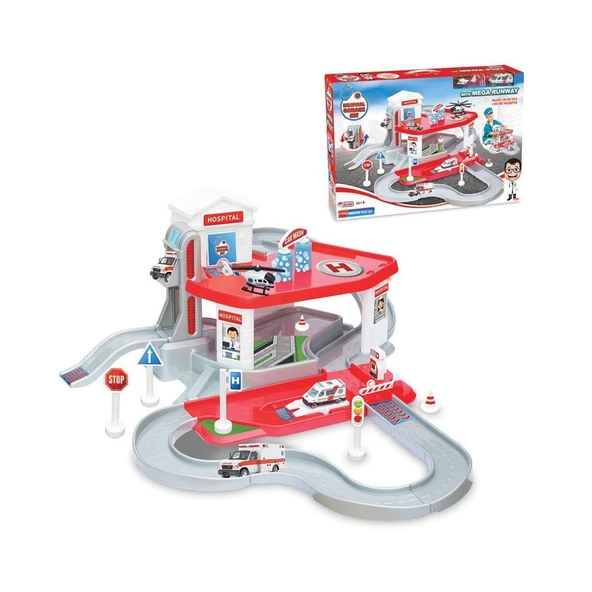 YUMURCAK TOYZ 03347 Dede, Hastane Garaj Seti Kız Erkek Çocuk Oyuncak Eğitici Oyuncaklar ürün görseli 1