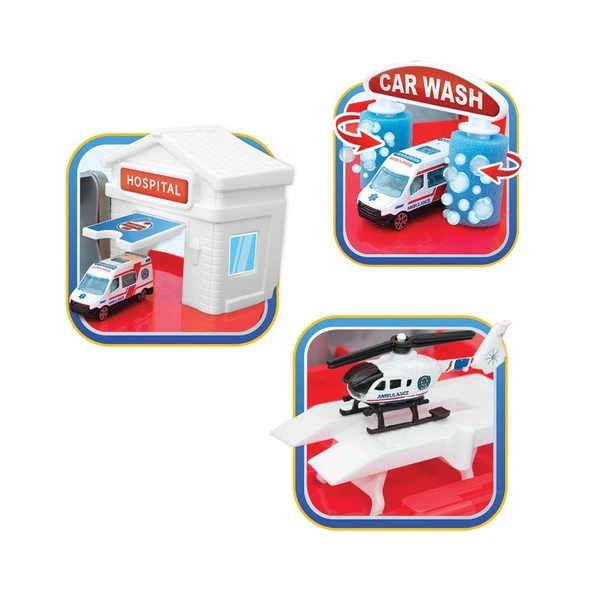 YUMURCAK TOYZ 03347 Dede, Hastane Garaj Seti Kız Erkek Çocuk Oyuncak Eğitici Oyuncaklar - Resim 2