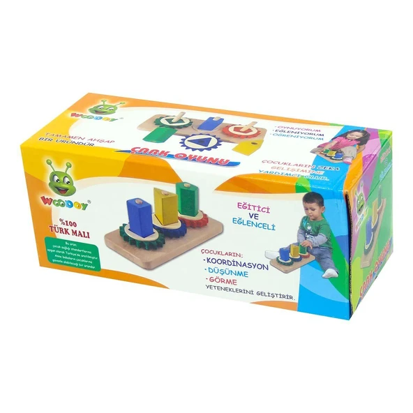 YUMURCAK TOYZ Woodoy Çark Oyunu Kız Erkek Çocuk Oyuncak Eğitici Oyuncaklar - Resim 2