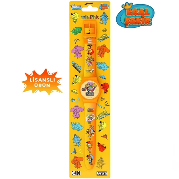 YUMURCAK TOYZ MiniFlak Lisanslı Kral Şakir KS7152 Sarı Çocuk Kol Saati Kız Erkek Çocuk Oyuncak Eğitici Oyuncaklar