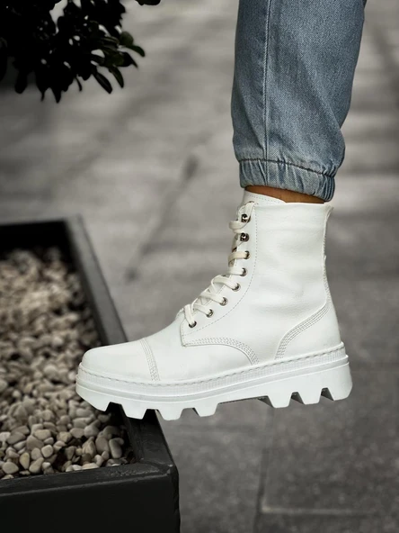 Yüksek Taban Ayakkabı Beyaz - Resim 4