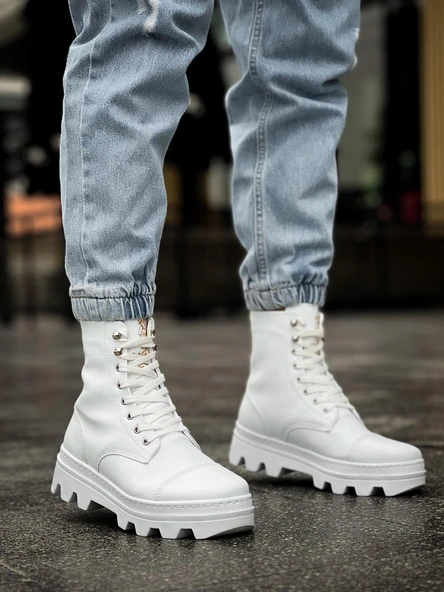 Yüksek Taban Ayakkabı Beyaz - Resim 3