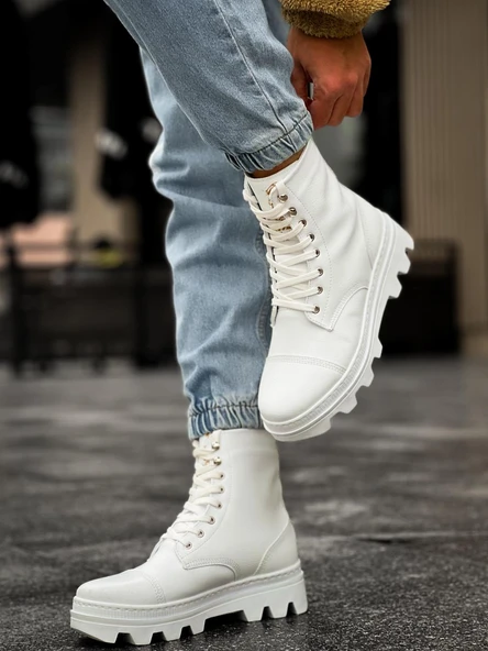 Yüksek Taban Ayakkabı Beyaz - Resim 2