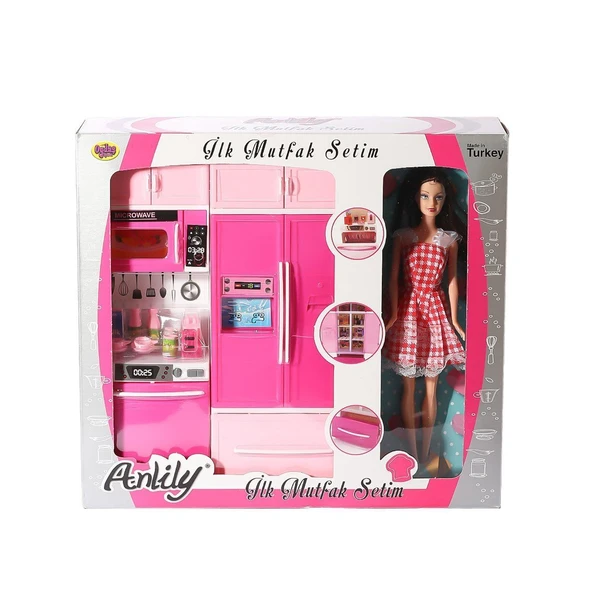 YUMURCAK TOYZ 02318 Anlily Bebekli Mutfak Dolabı Oyun Seti -Oydaş Kız Erkek Çocuk Oyuncak Eğitici Oyuncaklar - 2