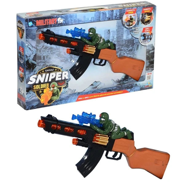 YUMURCAK TOYZ Kutulu Pilli Oyuncak Askeri Tüfek Kız Erkek Çocuk Oyuncak Eğitici Oyuncaklar ürün görseli