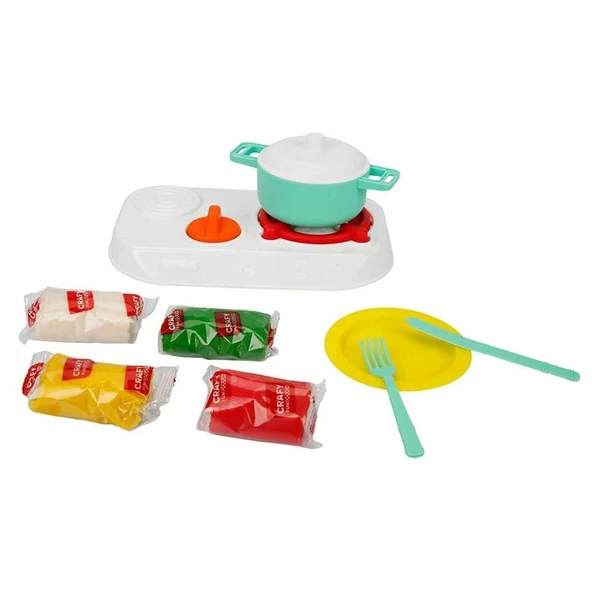 YUMURCAK TOYZ Crafy Sevimli Mutfak 200 g 10 Parça Kız Erkek Çocuk Oyuncak Eğitici Oyuncaklar - Resim 2