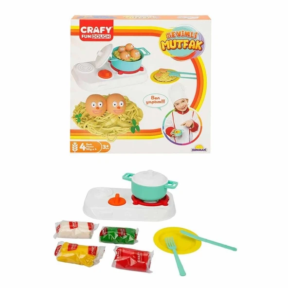 YUMURCAK TOYZ Crafy Sevimli Mutfak 200 g 10 Parça Kız Erkek Çocuk Oyuncak Eğitici Oyuncaklar ürün görseli