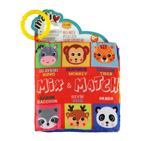 YUMURCAK TOYZ Bul & Eşleştir Kitap Safari Hayvanları Kız Erkek Çocuk Oyuncak Eğitici Oyuncaklar