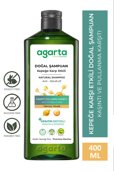 Agarta Doğal Kepeğe Karşı Etkili Şampuan 400 ml (VEGAN,TUZSUZ) - 1