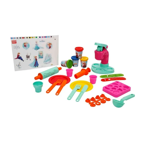 YUMURCAK TOYZ Frozen Dondurma Fabrikası Oyun Hamuru Seti 200 gr 29 Parça Kız Erkek Çocuk Oyuncak Eğitici Oyuncakla - 3