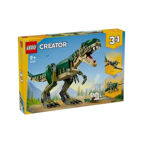 YUMURCAK TOYZ 31151 Lego Creator 3ü1 arada T. rex 626 parça +9 yaş Kız Erkek Çocuk Oyuncak Eğitici Oyuncaklar ürün görseli