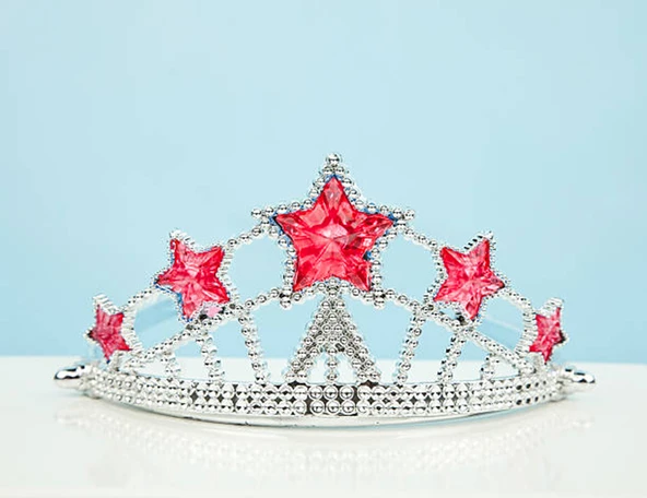 Kırmızı Yıldız Taşlı Plastik Kraliçe Prenses Elsa Tacı Çocuk Boy ürün görseli