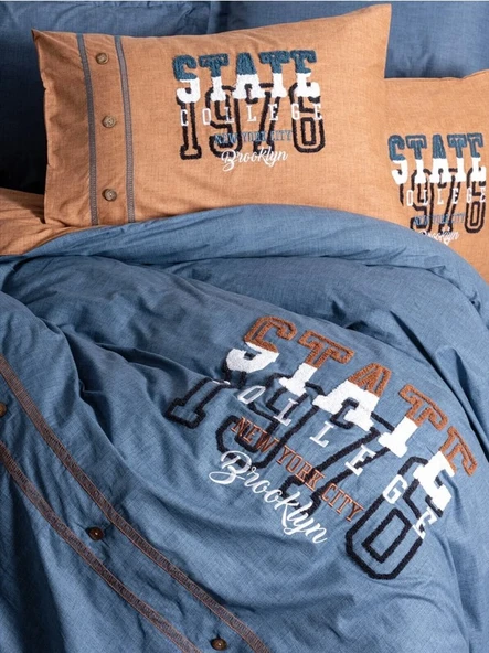 Mood Nakışlı Ranforce Çift Kişilik Nev Takımı State Tarçın 8680108071151 - Resim 2