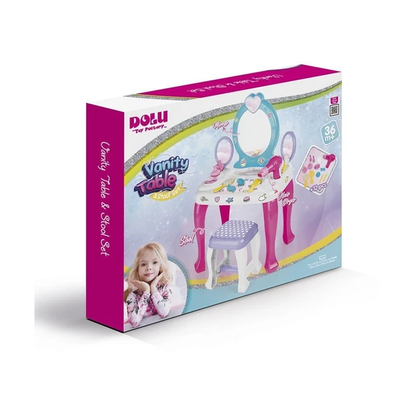 YUMURCAK TOYZ 2568 OYUNCAK UNICORN MAKYAJ MASASI VE TABURE SETİ Kız Erkek Çocuk Oyuncak Eğitici Oyuncaklar ürün görseli 1