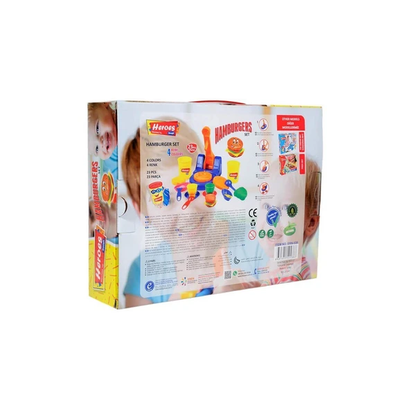YUMURCAK TOYZ ERN-538 Heroes Hamburger Oyun Hamuru Seti Kız Erkek Çocuk Oyuncak Eğitici Oyuncaklar - 3