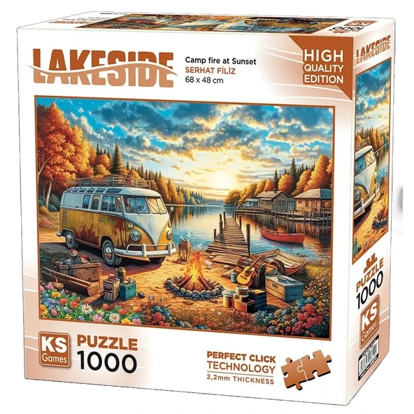 YUMURCAK TOYZ KS Games Vosvos Camp Fire At Sunset Puzzle 1000 Parça 20810 Kız Erkek Çocuk Oyuncak Eğitici Oyuncakl ürün görseli 1