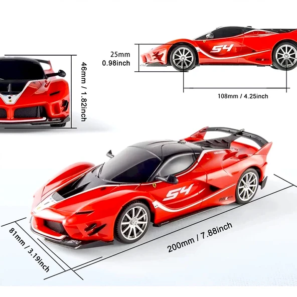 YUMURCAK TOYZ 1:24 Ferrari FXX K Evo Uzaktan Kumandalı Araba Kız Erkek Çocuk Oyuncak Eğitici Oyuncaklar - Resim 3