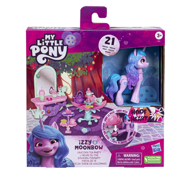 YUMURCAK TOYZ F6112 My Little Pony Izzy Moonbow Unicorn Çay Partisi Kız Erkek Çocuk Oyuncak Eğitici Oyuncaklar