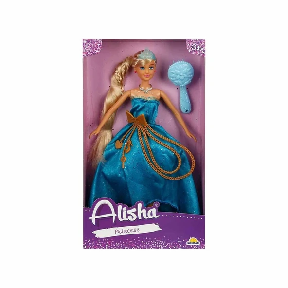 YUMURCAK TOYZ 0835 SUN-RST-SIS-MNK Alisha Prenses Uzun Saçlı Aksesuarlı Bebek Set 29cm 3renk -Sunman Kız Erkek Çoc - Resim 2