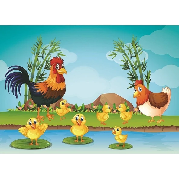 YUMURCAK TOYZ 4496 Hayvanlar ve Yavruları 35+60 Parça Çocuk Puzzle Kız Erkek Çocuk Oyuncak Eğitici Oyuncaklar - Resim 3