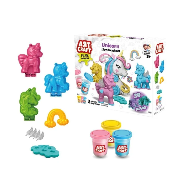 YUMURCAK TOYZ 03999 Art Craft Unicorn Hamur Set 168 Gr Kız Erkek Çocuk Oyuncak Eğitici Oyuncaklar - 2