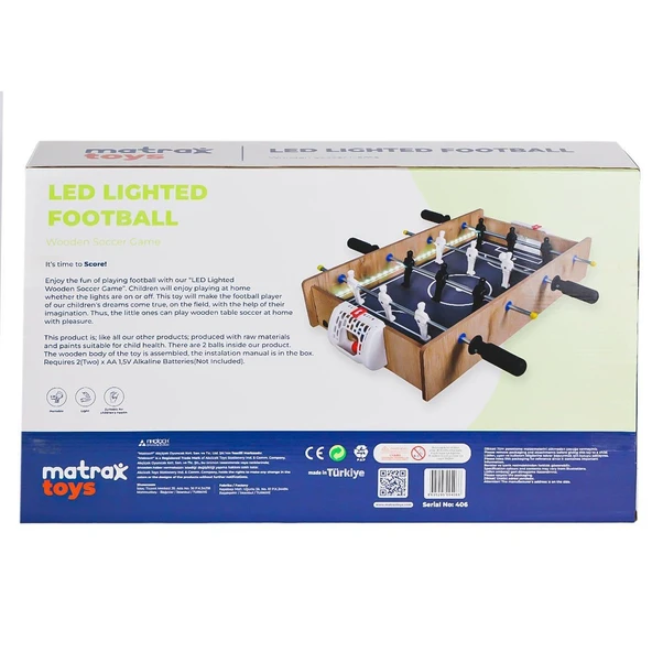 YUMURCAK TOYZ 406 Ahşap LEDli Masa Maçı Oyunu -Akçiçek Oyuncak Kız Erkek Çocuk Oyuncak Eğitici Oyuncaklar - Resim 2