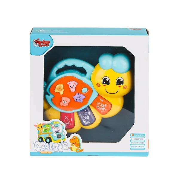 YUMURCAK TOYZ JLG-855-64A Işıklı ve Müzikli Solucan Bebek Pianosu -Vardem Oyuncak Kız Erkek Çocuk Oyuncak Eğitici - Resim 2