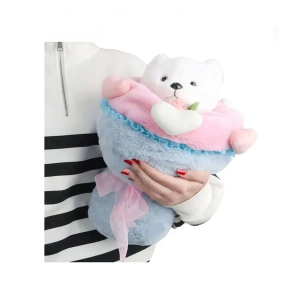 YUMURCAK TOYZ Sevgi Buketi Peluş Ayıcıklı Peluş Çiçek Buketi 40cm Kız Erkek Çocuk Oyuncak Eğitici Oyuncaklar - Resim 2