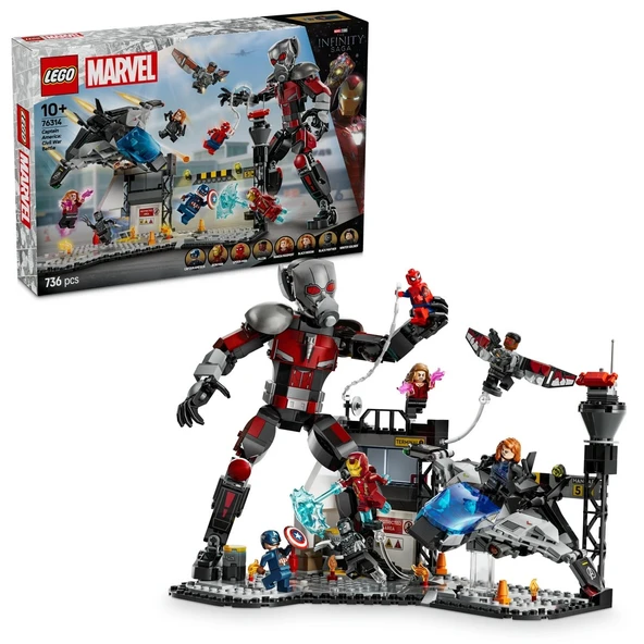 YUMURCAK TOYZ LEGO Marvel Kaptan Amerika: Kahramanların Savaşı 76314 Kız Erkek Çocuk Oyuncak Eğitici Oyuncaklar ürün görseli