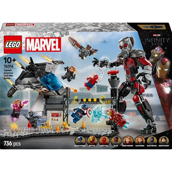 YUMURCAK TOYZ LEGO Marvel Kaptan Amerika: Kahramanların Savaşı 76314 Kız Erkek Çocuk Oyuncak Eğitici Oyuncaklar - Resim 3