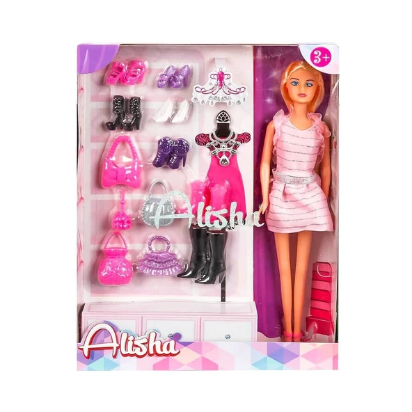 YUMURCAK TOYZ 1429 SUN-RST-SIS- Alisha Yedek Ayakkabı ve Çantalı Bebek Oyun Seti - Sunman Kız Erkek Çocuk Oyuncak - 3