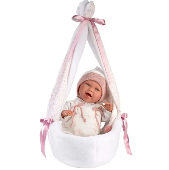 YUMURCAK TOYZ Llorens Yenidoğan Salıncaklı Gülen Bebek 42cm Kız Erkek Çocuk Oyuncak Eğitici Oyuncaklar - 3