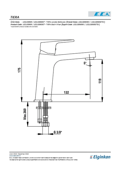 Eca Tiera Lavabo Bataryası - Resim 2